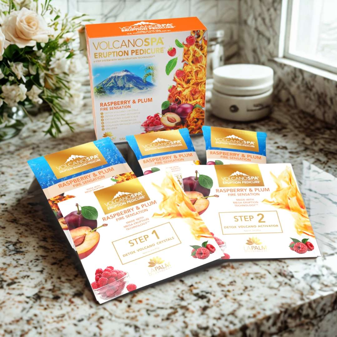 Volcano Spa® Eruption Pedicure – Raspberry & Plum (Fire Sensation)